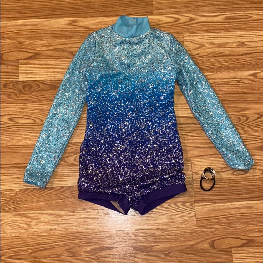 Ombré sequin short unitard
